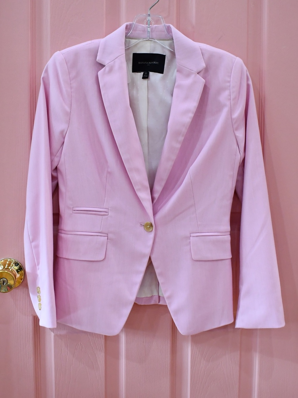 Banana Republic Soft Pink Single-Button Blazer